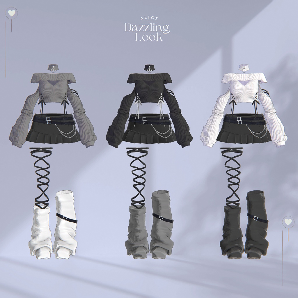 【15アバター対応】Dazzling Look【VRChat向け衣装モデル】