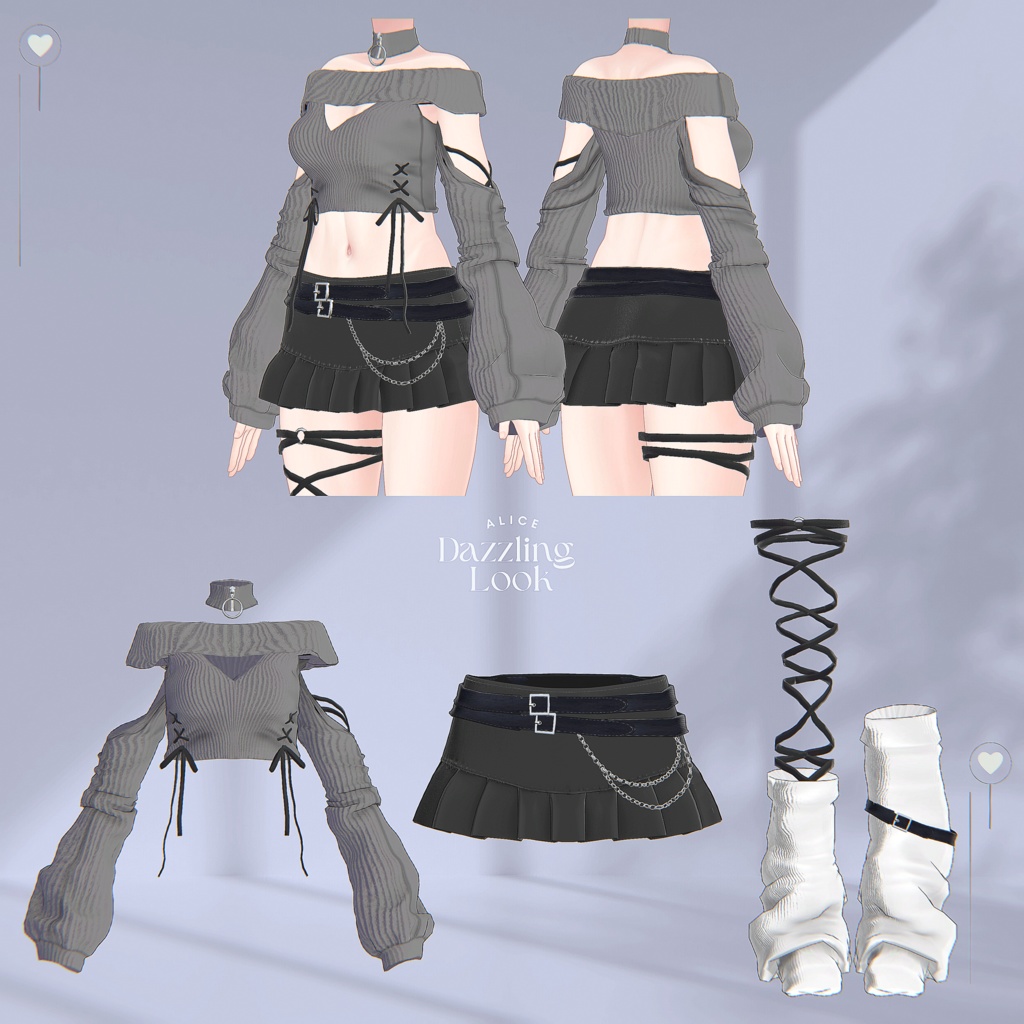 【15アバター対応】Dazzling Look【VRChat向け衣装モデル】