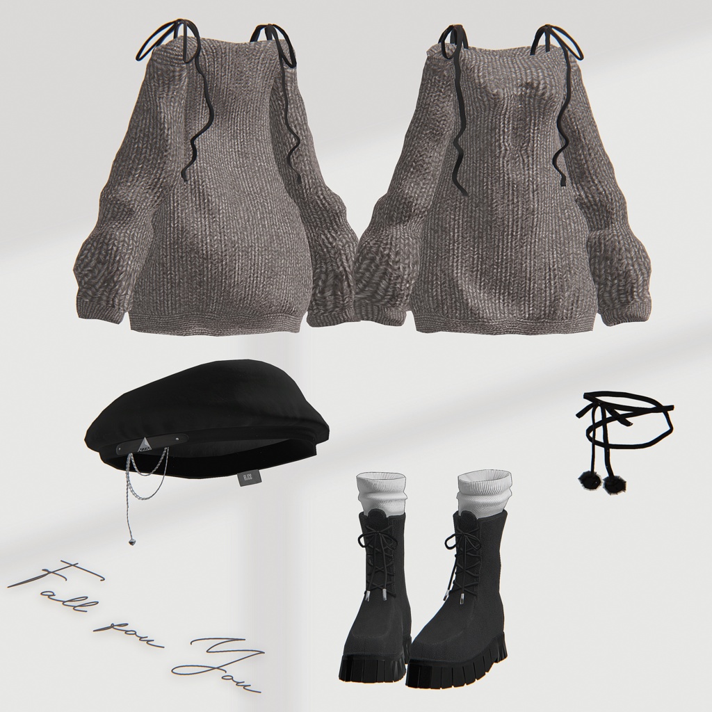 【12アバター対応】Fall for You【VRChat向け衣装モデル】