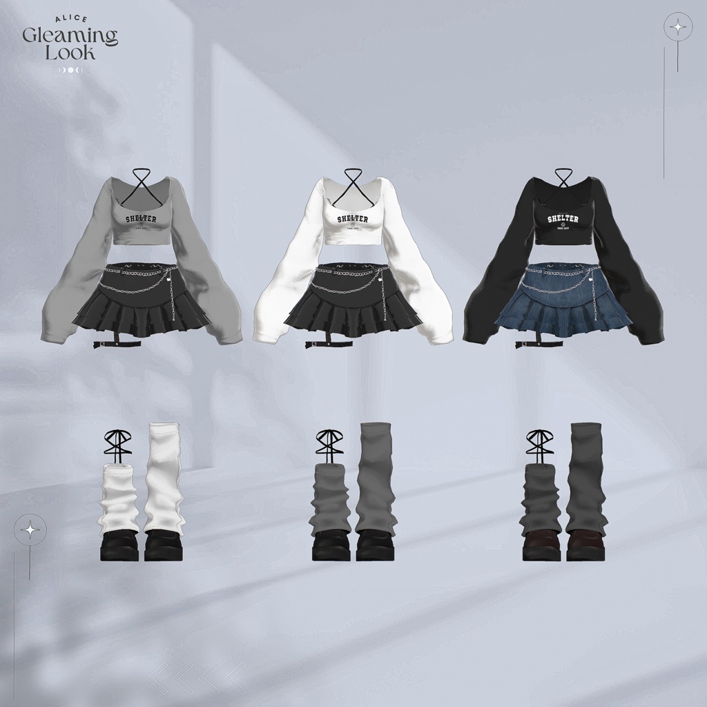 【7アバター対応】Gleaming Look【VRChat向け衣装モデル】