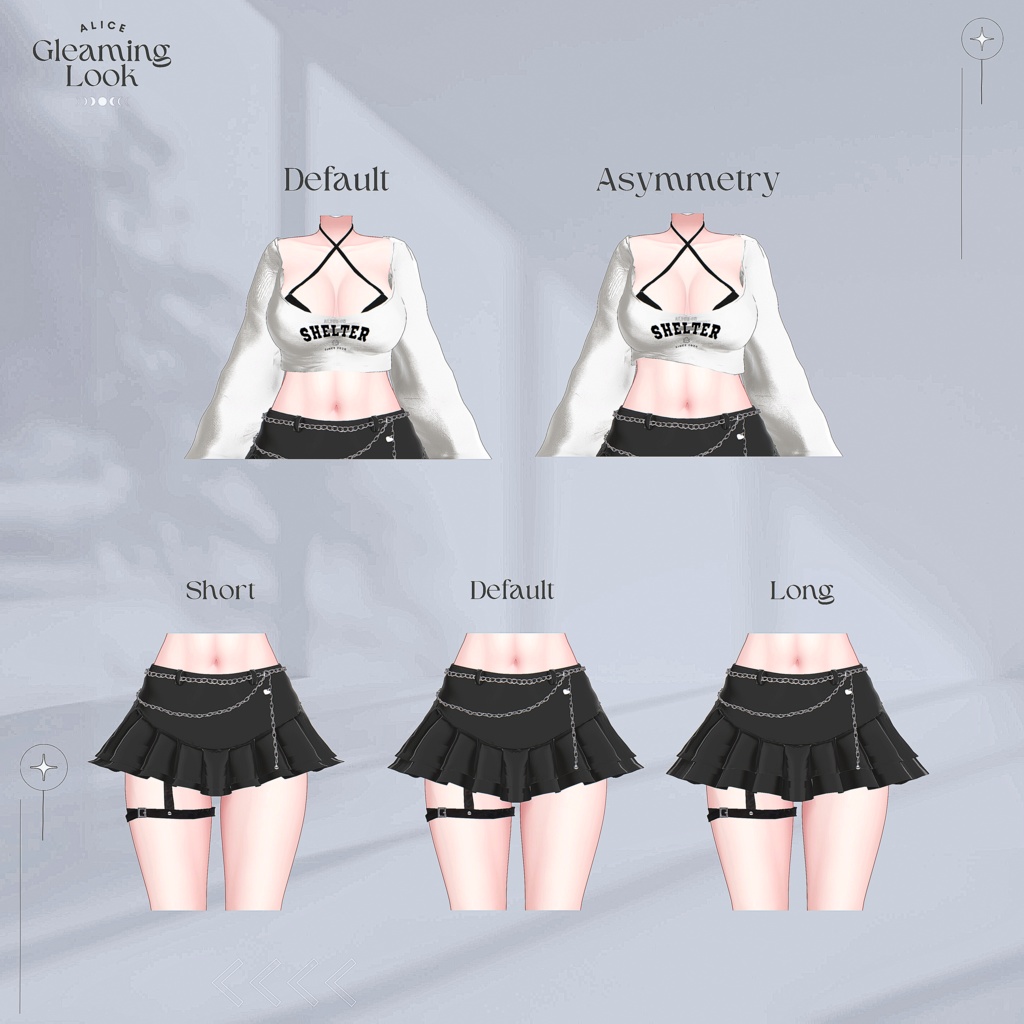 【7アバター対応】Gleaming Look【VRChat向け衣装モデル】