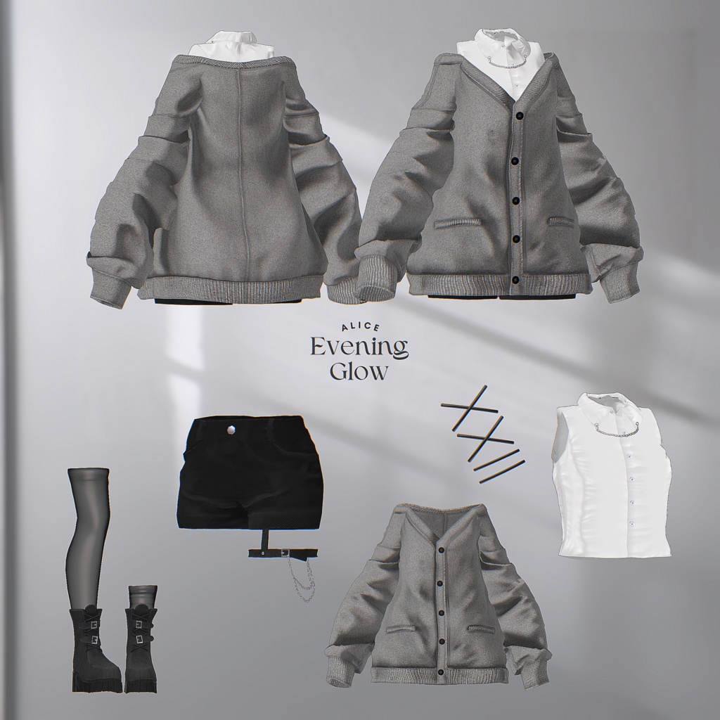 【18アバター対応】EveningGlow【VRChat向け衣装モデル】