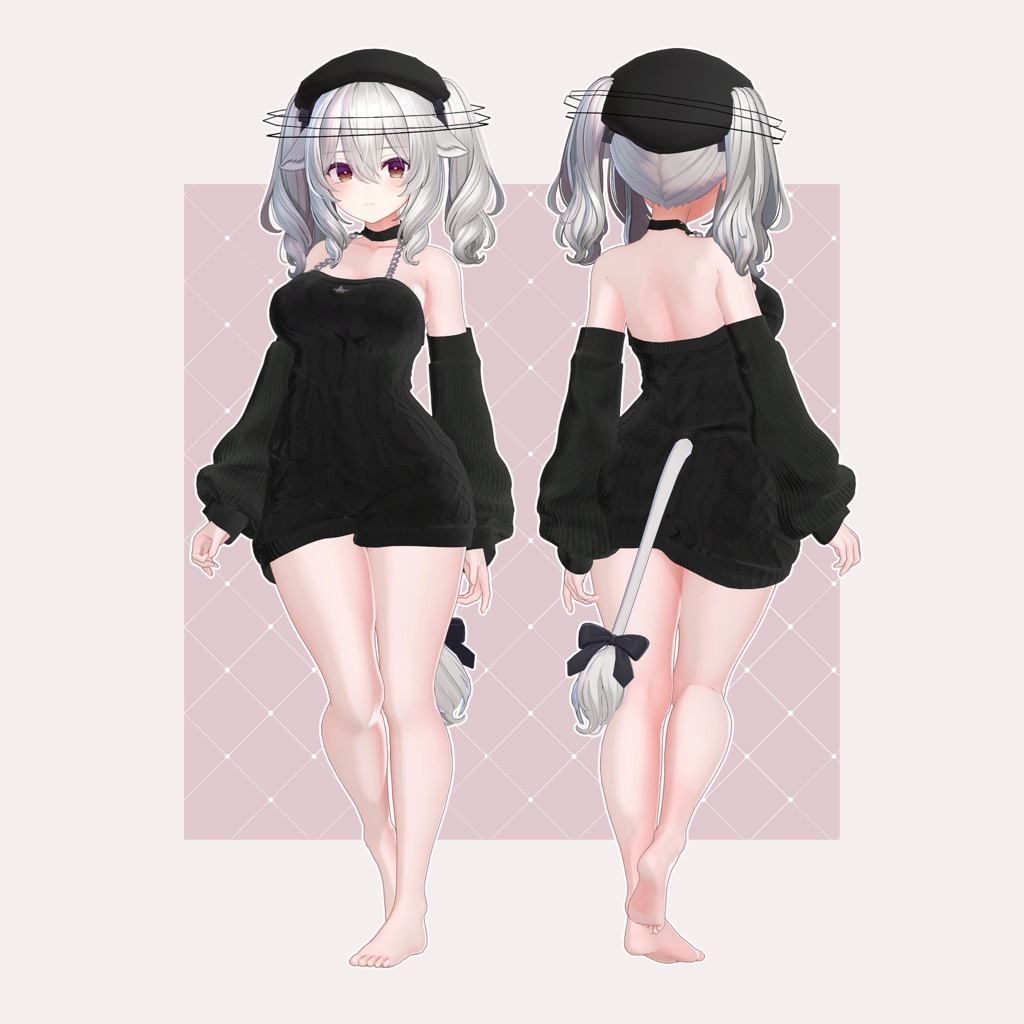 【ミルティナ対応PR】ケーブルニットワンピース【VRChat向け】