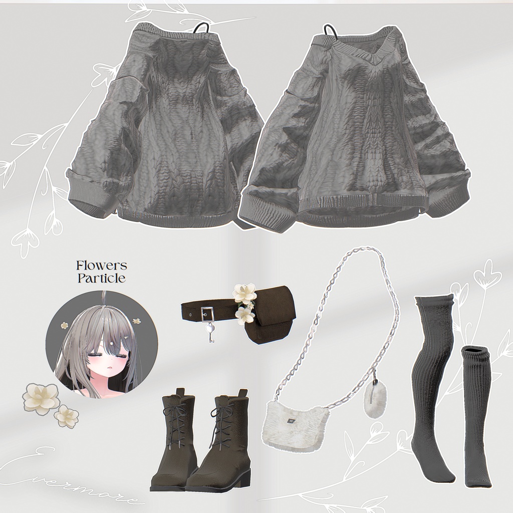 【12アバター対応】Evermore【VRChat向け衣装モデル】
