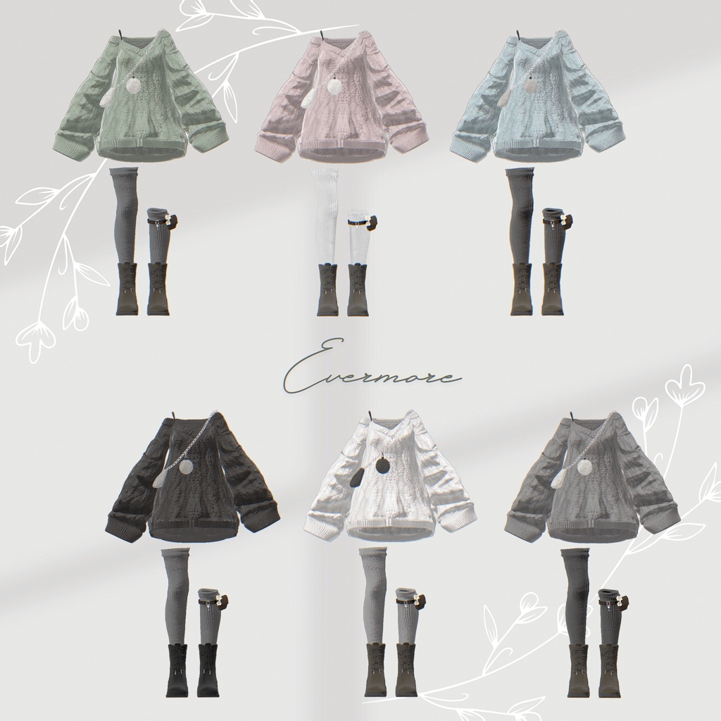 【12アバター対応】Evermore【VRChat向け衣装モデル】