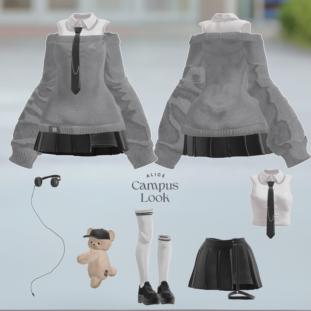 【10アバター対応】CampusLook【VRChat向け衣装モデル】