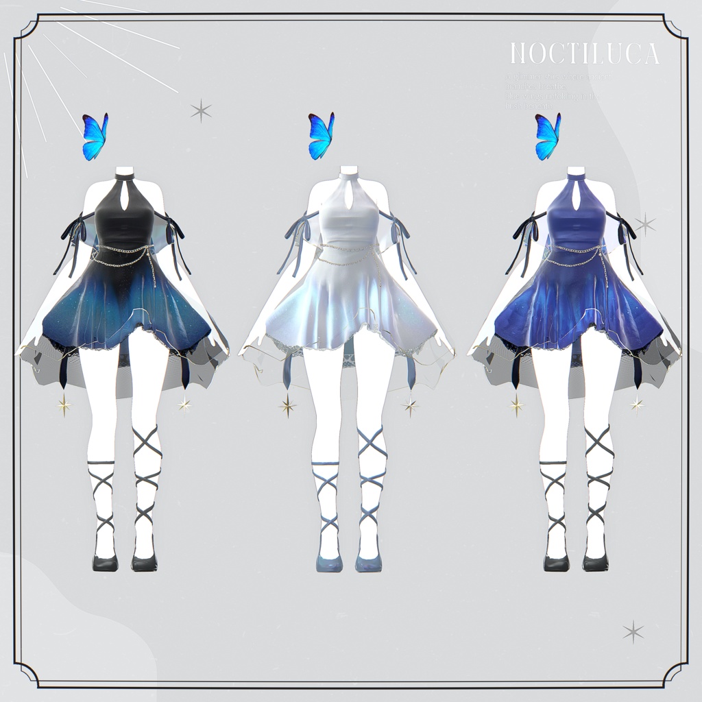 【12アバター対応】Noctiluca【VRChat向け衣装モデル】