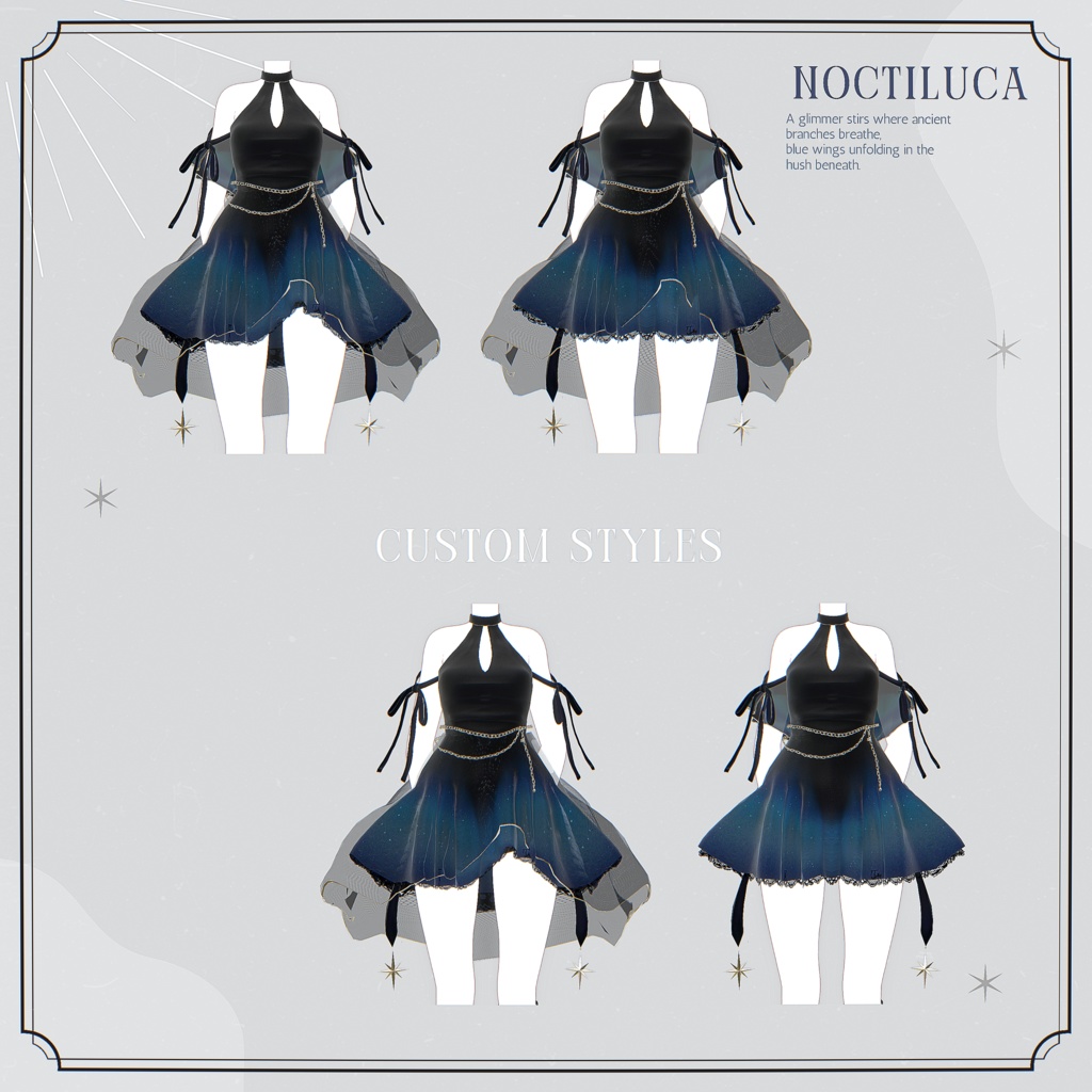 【12アバター対応】Noctiluca【VRChat向け衣装モデル】