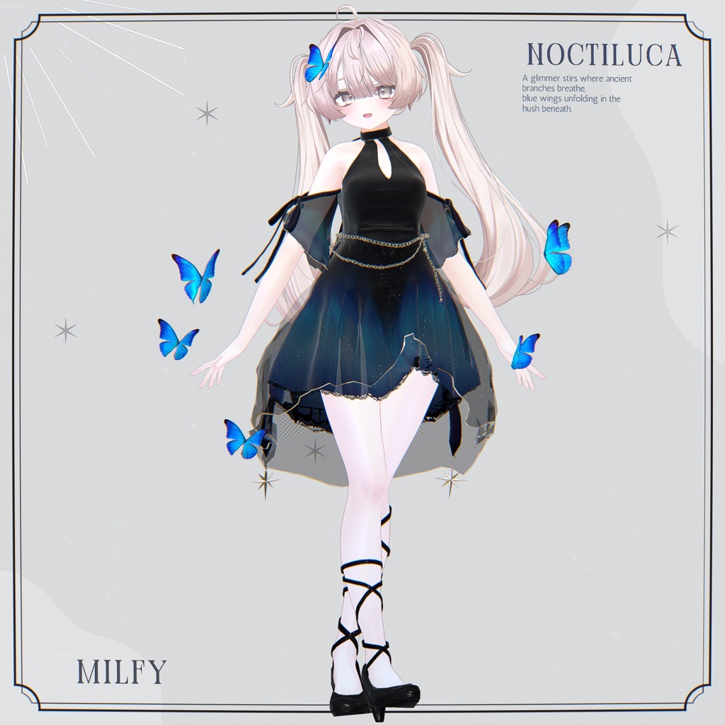 【12アバター対応】Noctiluca【VRChat向け衣装モデル】