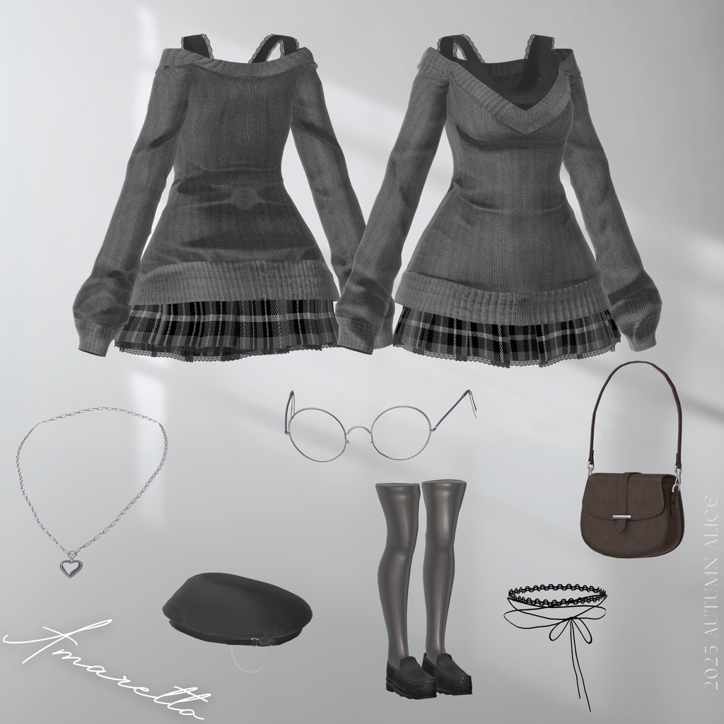 【14アバター対応】Amaretto【VRChat向け衣装モデル】