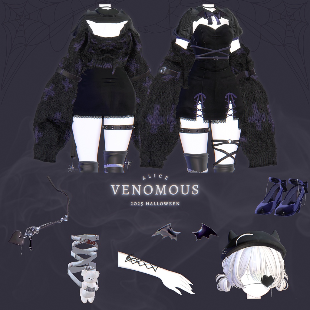 Venomous【12アバター対応・VRChat向け3Dモデル】