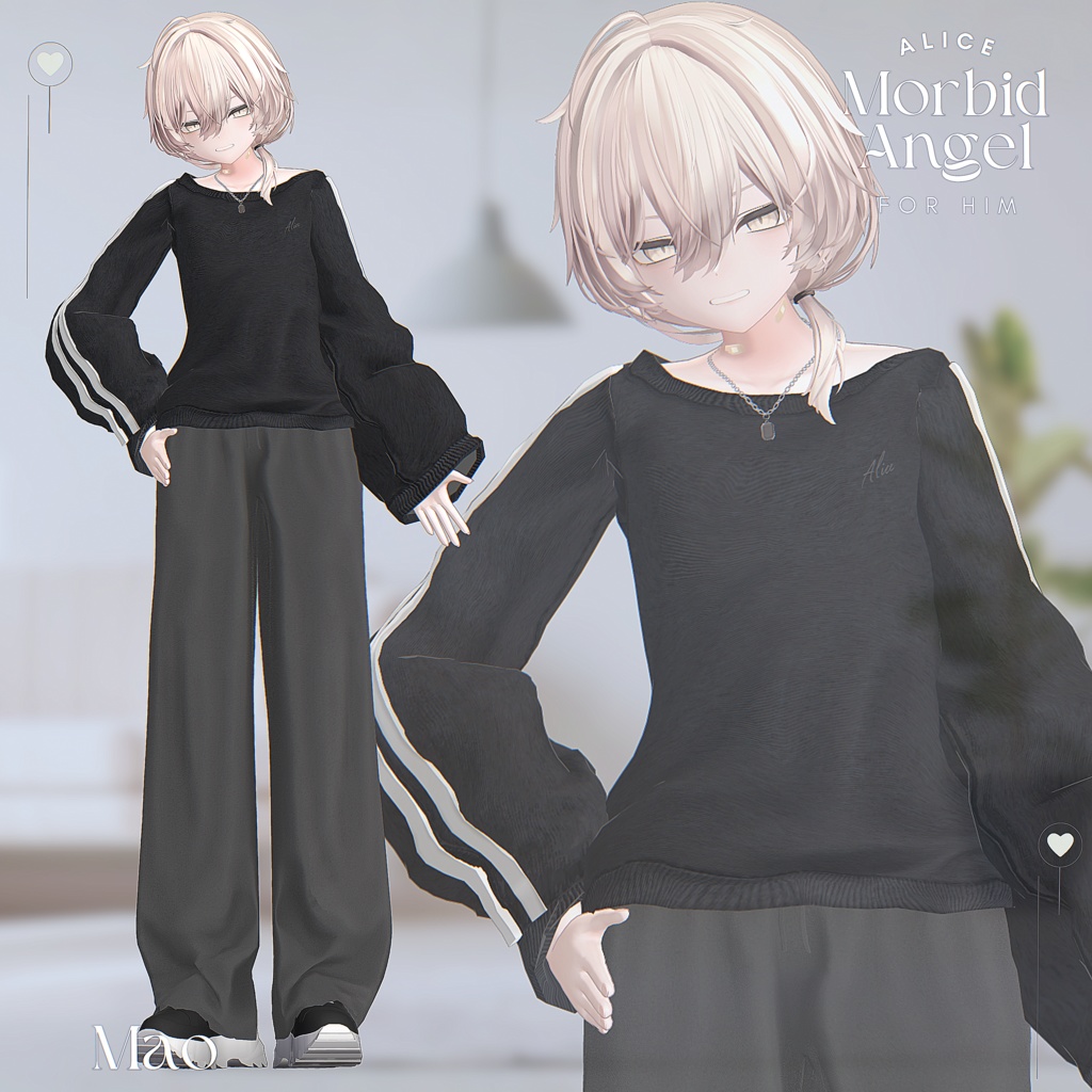 SALE🤍Morbid Angel forHim【7アバター対応/VRChat衣装モデル】