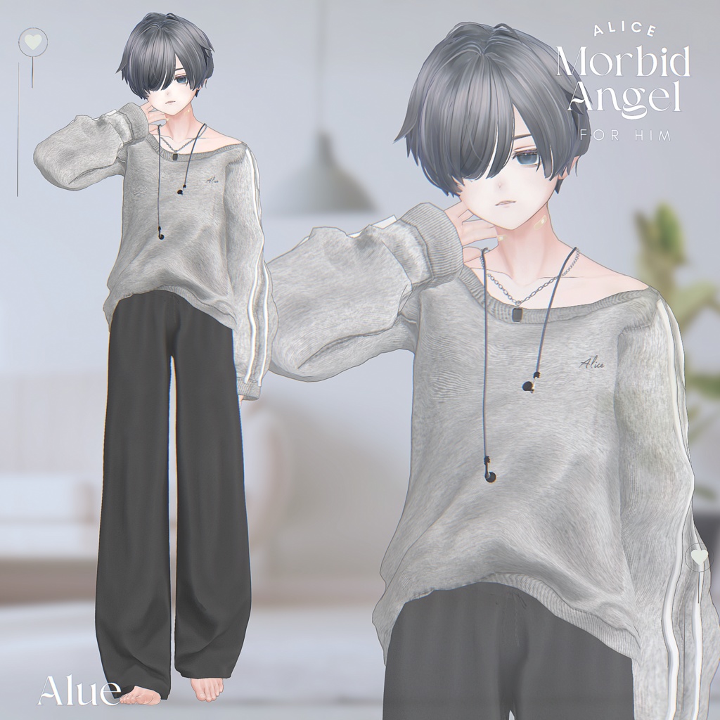 SALE🤍Morbid Angel forHim【7アバター対応/VRChat衣装モデル】