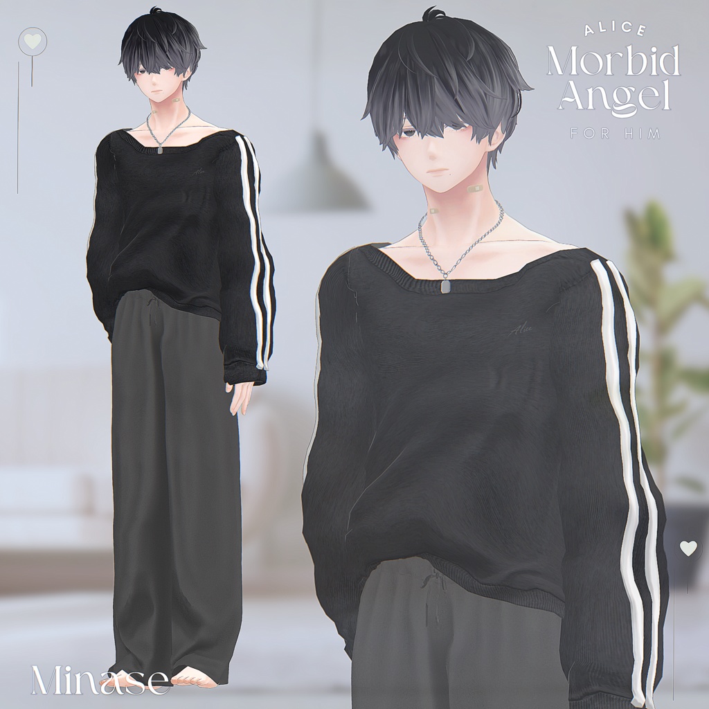 SALE🤍Morbid Angel forHim【7アバター対応/VRChat衣装モデル】