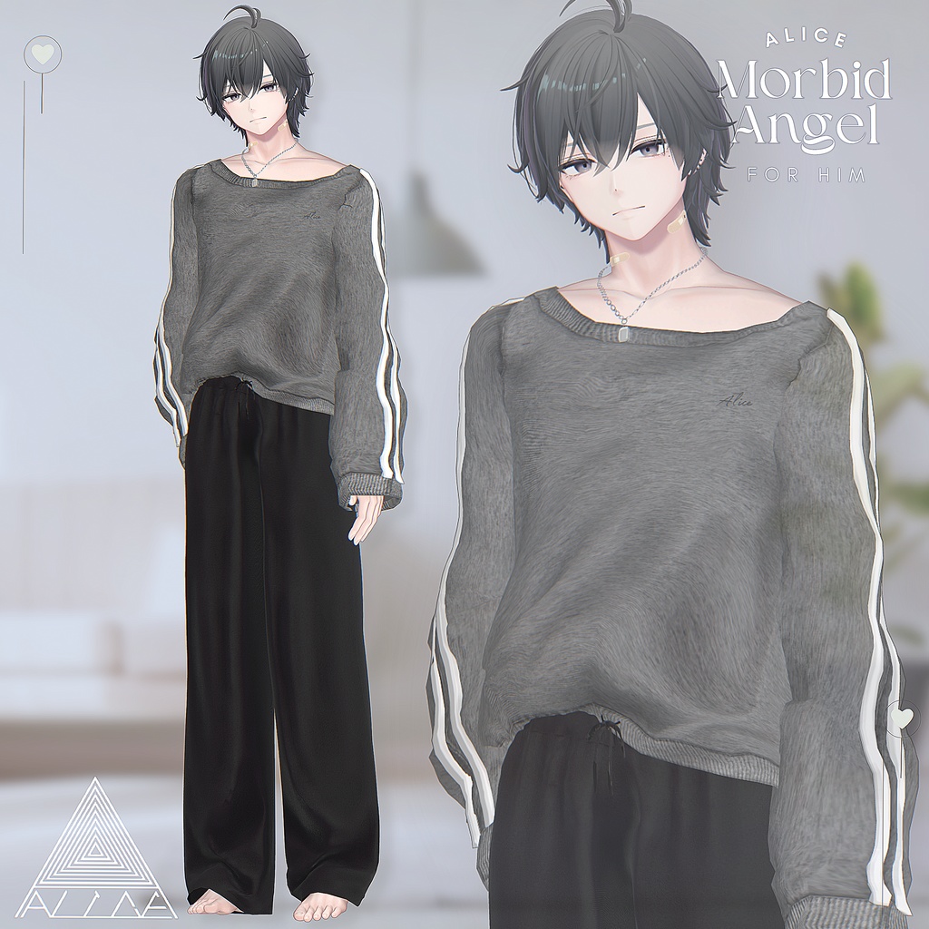 SALE🤍Morbid Angel forHim【7アバター対応/VRChat衣装モデル】