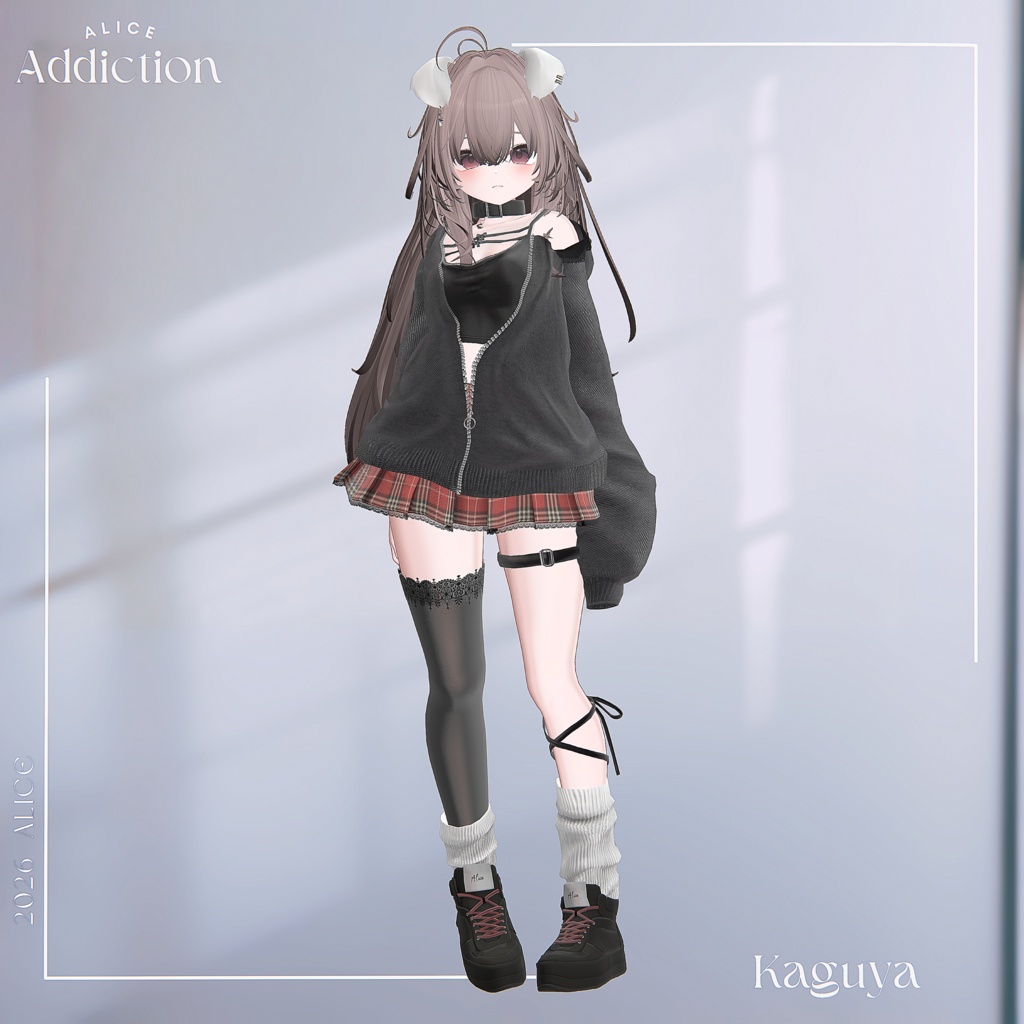 𝗔𝗱𝗱𝗶𝗰𝘁𝗶𝗼𝗻【15アバター対応・けもみみ・尻尾つきVRChat向け3Dモデル】