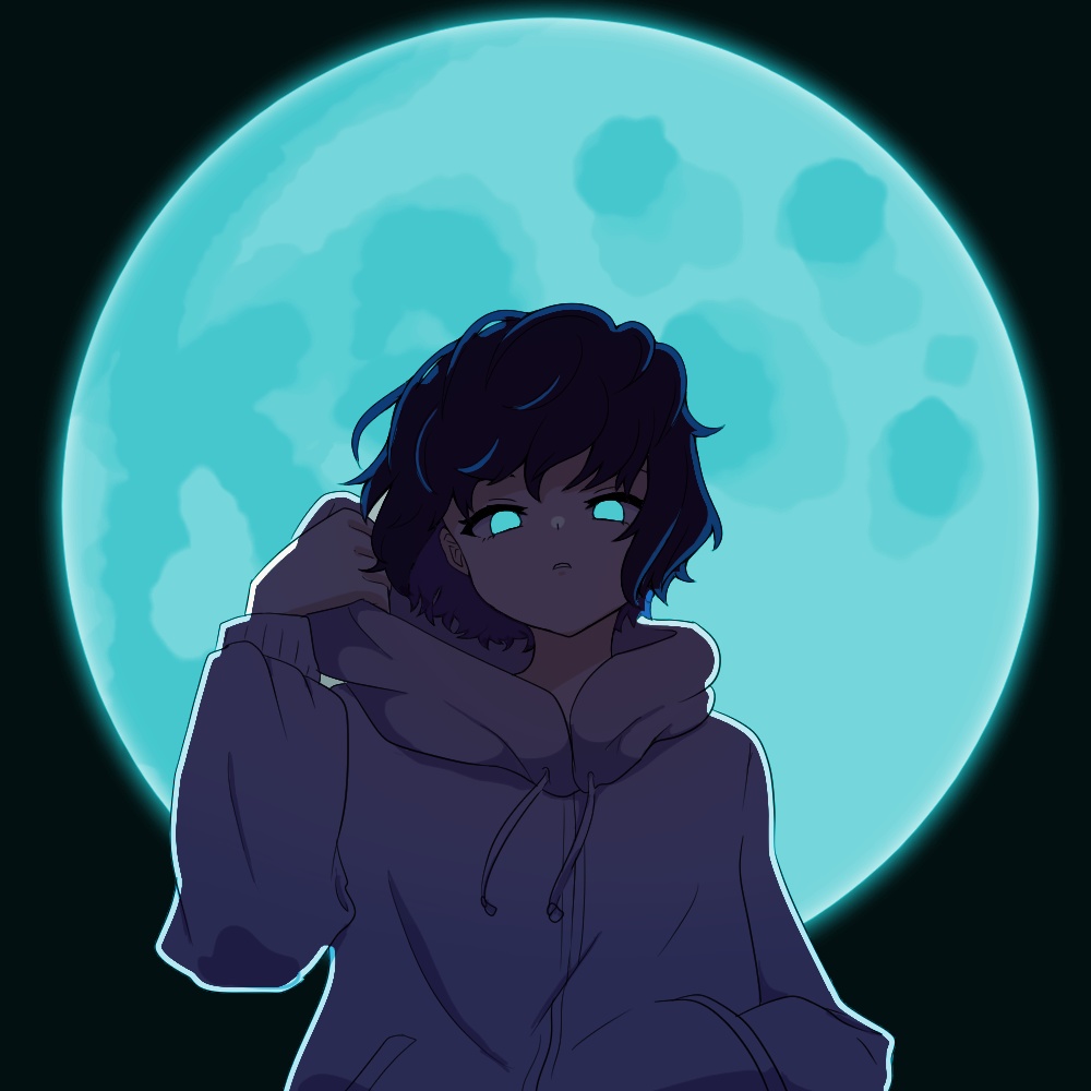 【無料】月の目【アイコンイラスト】