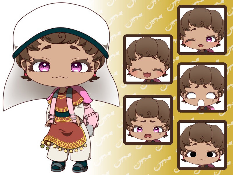 【無料版あり】ミニキャラ立ち絵【ラクダ×チューリップ】