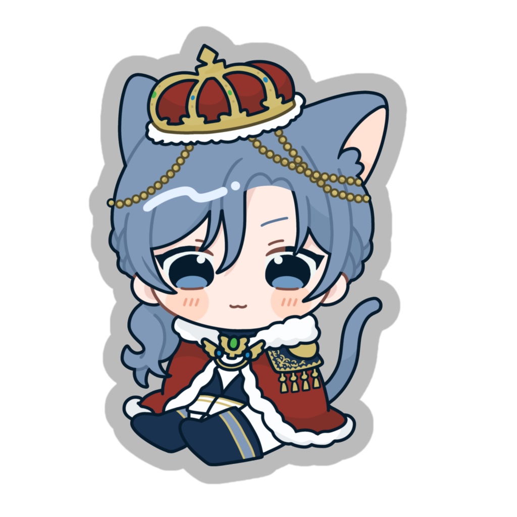 アオイカーメン　ステッカー【にゃんこver】