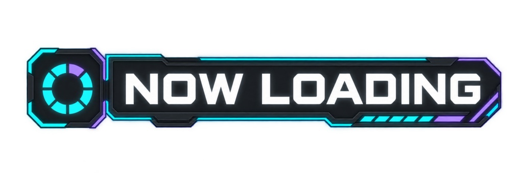 【無料PNGあり/動くGIF】NOW LOADING|ゲーミング・サイバーUI風 配信待機素材【VTuber・配信者向け】