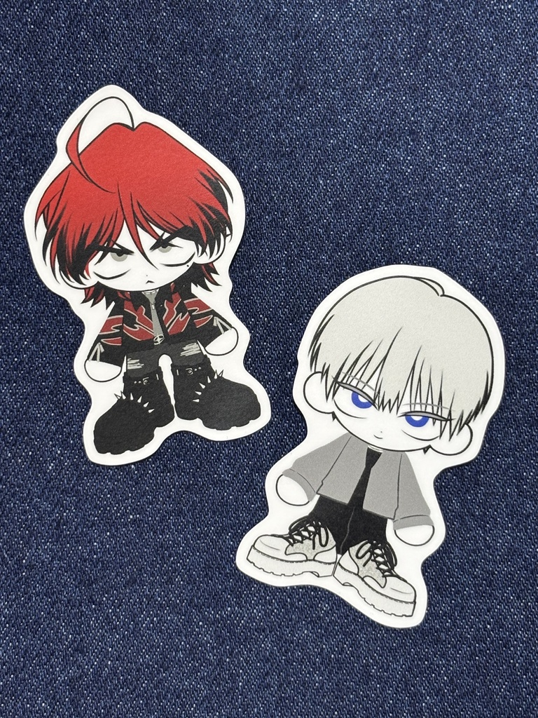 ステッカーAタイプ　（赤×青）