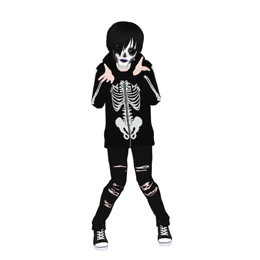 Vroid Skeleton Zipper Hoodie [Customitem]