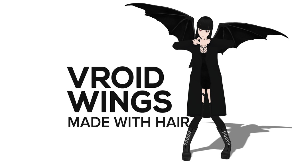 Vroid Bat Style Wings Hair Preset