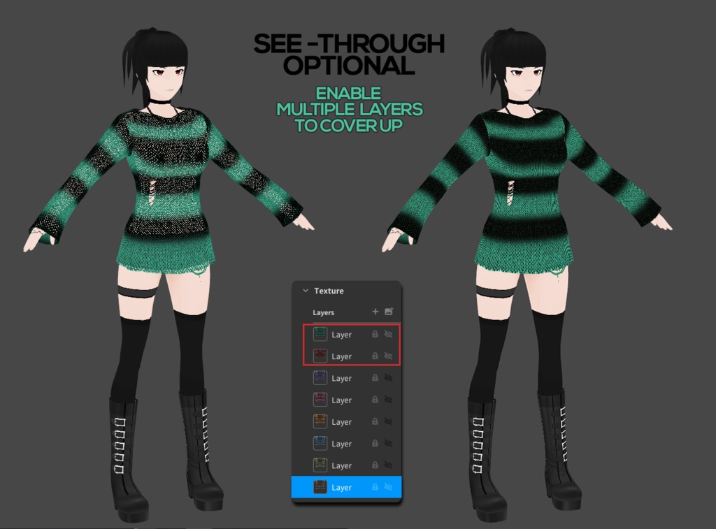 Vroid Knit Striped Sweater