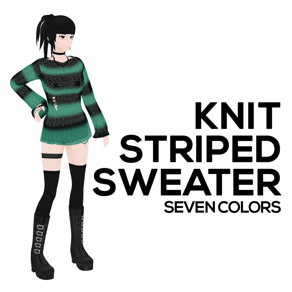 Vroid Knit Striped Sweater