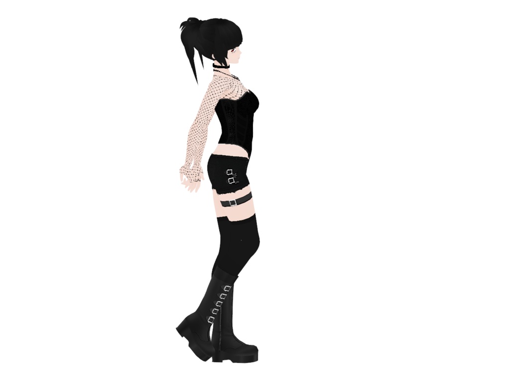 Vroid Ripped Black Denim Shorts