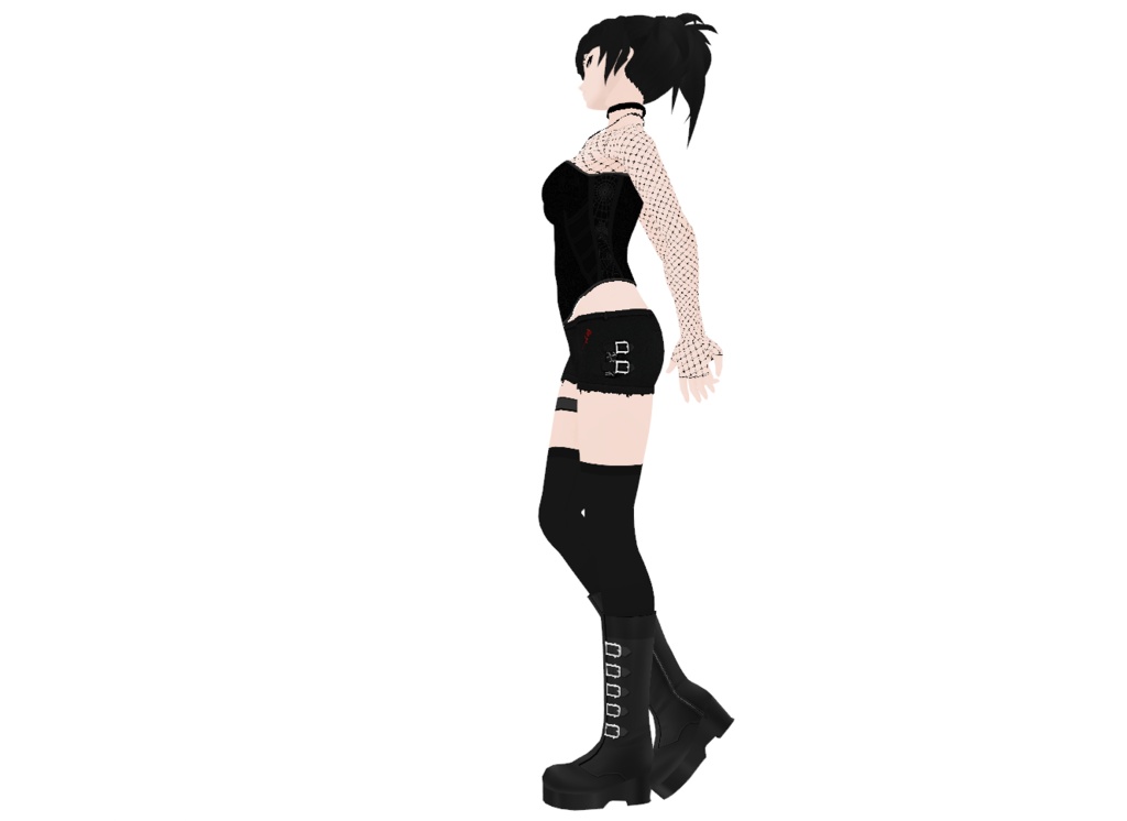 Vroid Ripped Black Denim Shorts