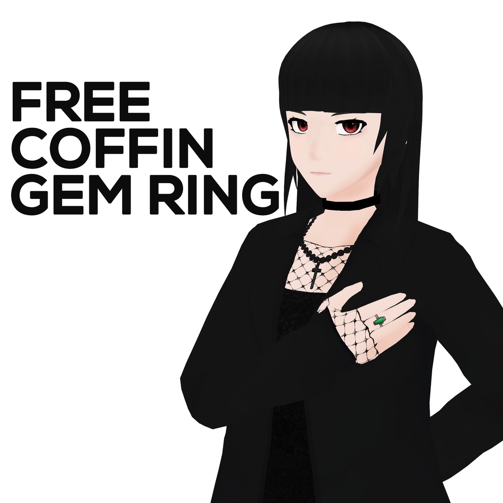 Vroid FREE Coffin Gem Ring (Comes in 10 colors)
