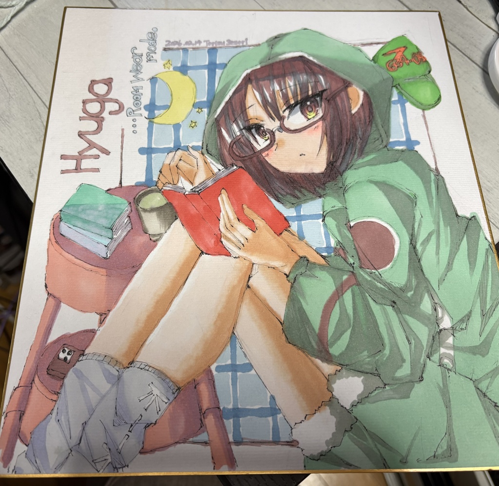 艦これ/日向（ルームウェア）描き下ろし色紙