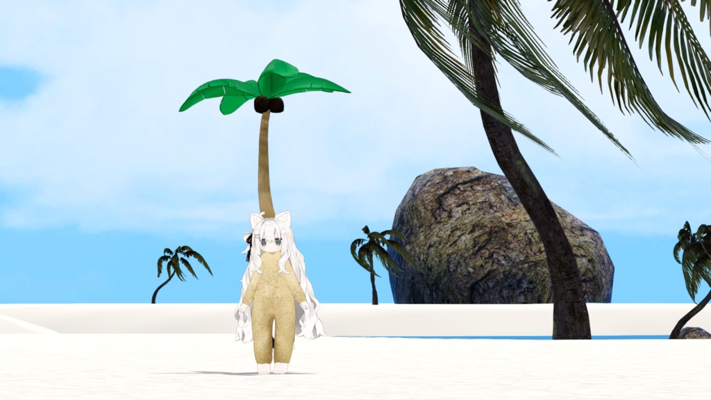 学芸会でヤシの木の役もらいました!