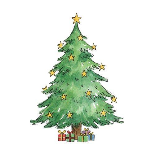 手書き風クリスマス クリップアートセット 10点セット (PNG形式)