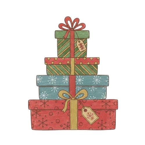 手書き風クリスマス クリップアートセット 10点セット (PNG形式)