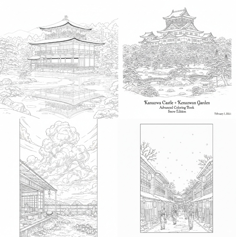 「全10枚」「印刷OK」ColoringBook_002　日本特化　塗り絵