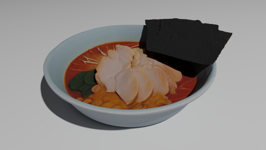 Spicy Miso Ramen 3D Model | Japanese Food | High-Poly FBX