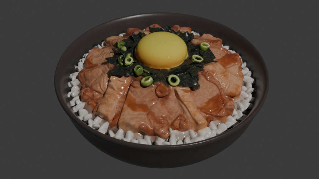 スタミナ丼 FBX ハイポリゴン