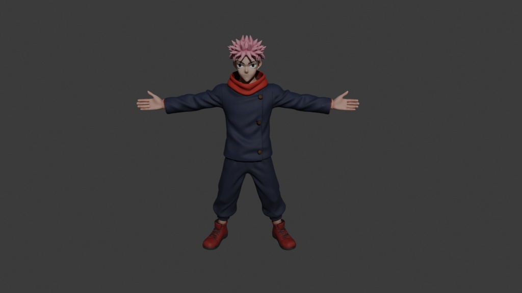 Itadori Yuji Character 3D Model | Jujutsu Kaisen Inspired | Unrigged FBX