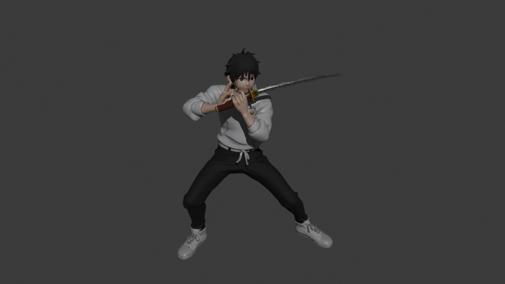 呪術廻戦 乙骨憂太 Okkotsu Yuta Character 3D Model | Jujutsu Kaisen Inspired | Battle Pose | Unrigged FBX
