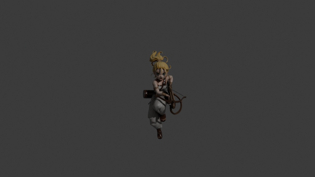 クロノトリガー　マール　Marle Character 3D Model | Chrono Trigger Inspired | Princess with Crossbow | FBX