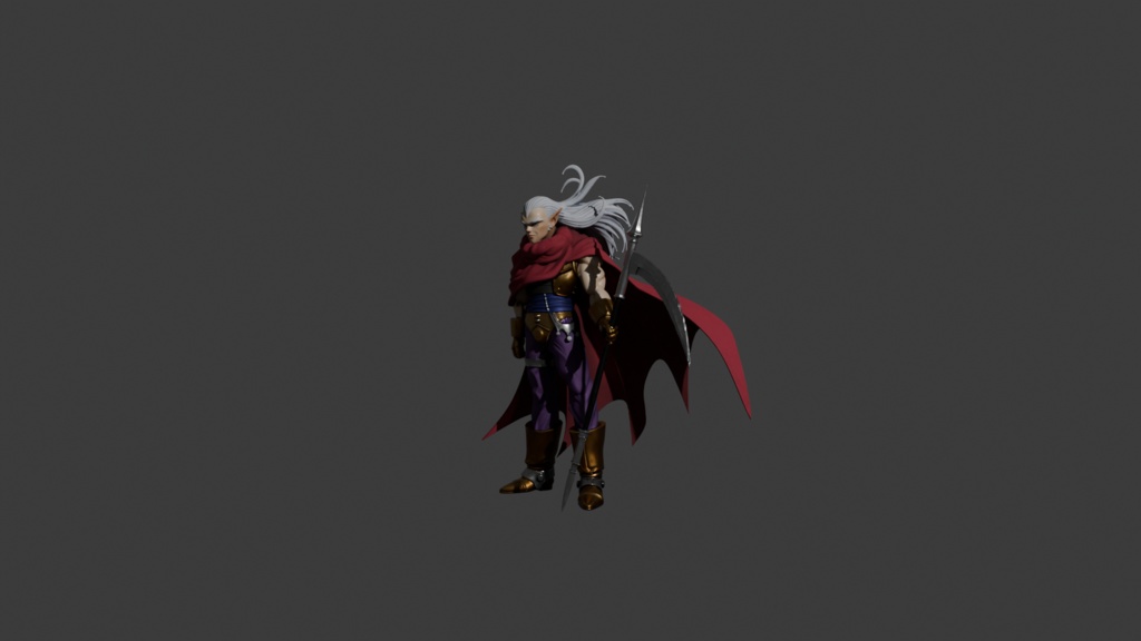 クロノトリガー　魔王　Magus Character 3D Model | Chrono Trigger Inspired | Dark Lord with Scythe | FBX