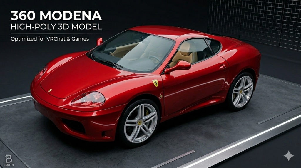 Ferrari 360 Modena 3D Model | Modern Supercar | 1999-2005 | High-Detail FBX