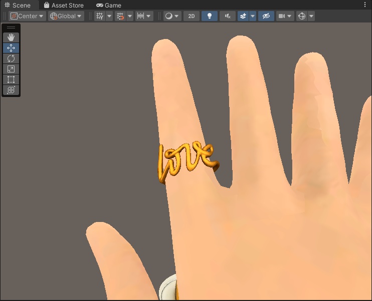 【プレゼントに最適】"Love" 筆記体レタリングリング 3Dモデル【VRChat・ゲーム対応】