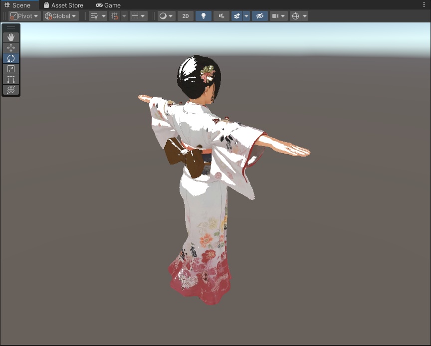 【改変自由】着物少女 3Dアバター リギング済み【VRChat・VRM対応】
