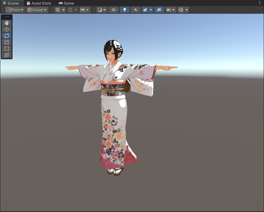 【改変自由】着物少女 3Dアバター リギング済み【VRChat・VRM対応】