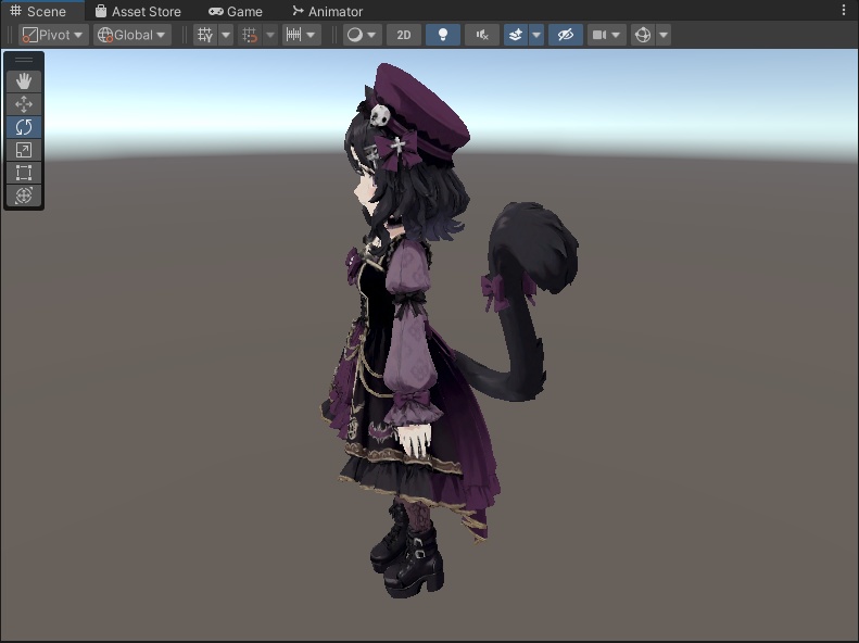 【期間限定】【ゴスロリ】ゴシックロリータ獣耳少女 3Dアバター リギング済み【VRChat・VRM対応】