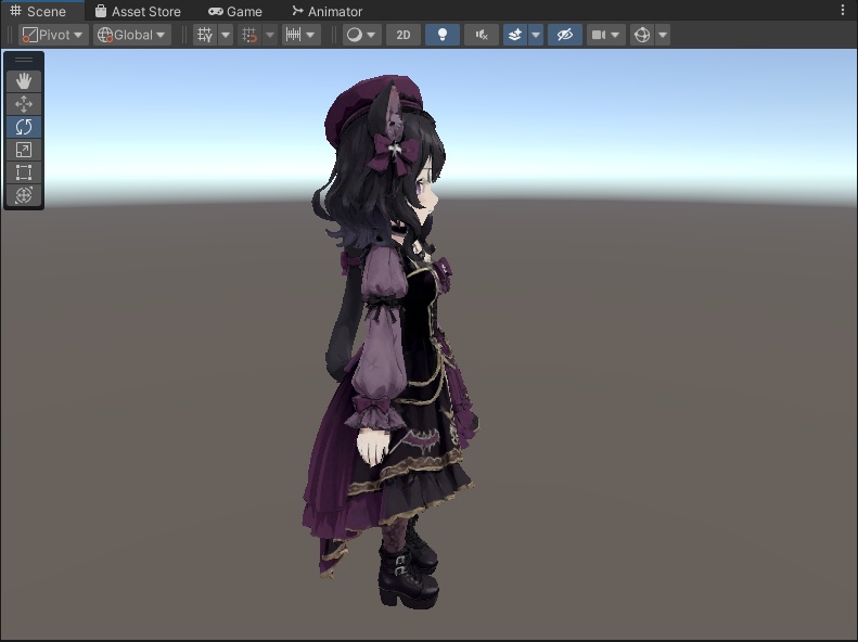 【期間限定】【ゴスロリ】ゴシックロリータ獣耳少女 3Dアバター リギング済み【VRChat・VRM対応】