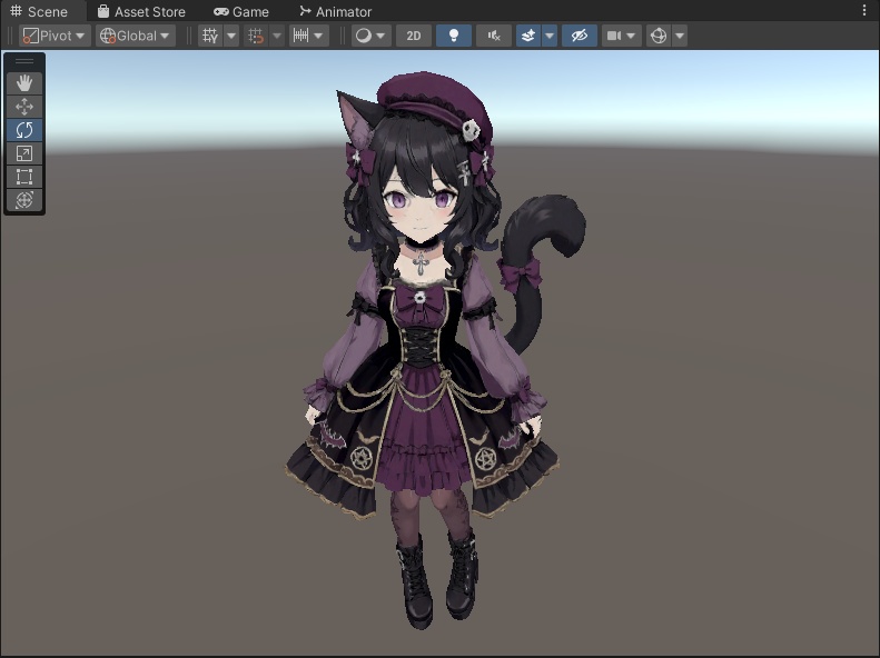 【期間限定】【ゴスロリ】ゴシックロリータ獣耳少女 3Dアバター リギング済み【VRChat・VRM対応】